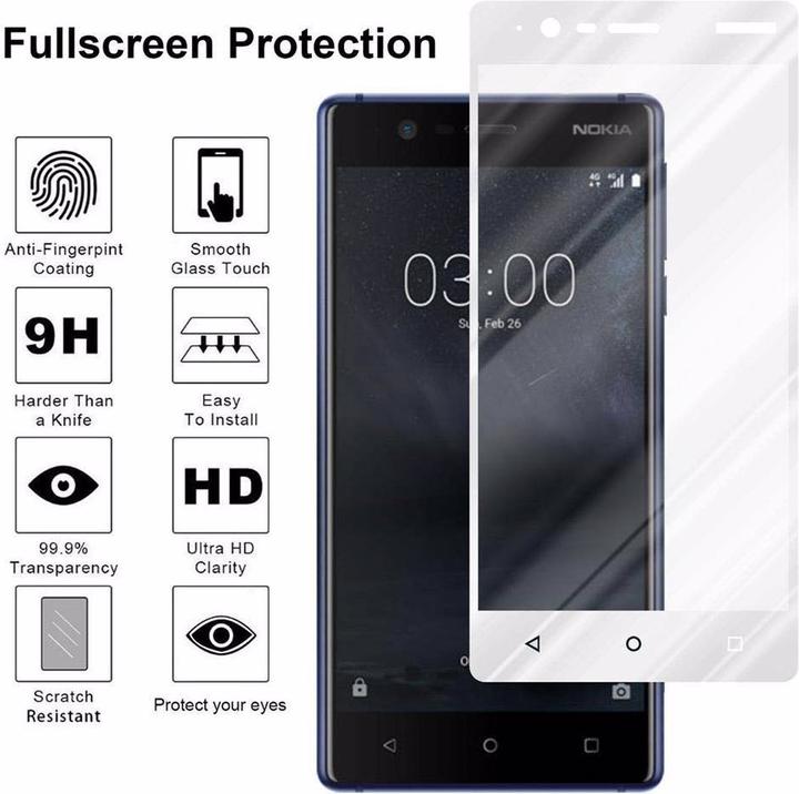 Produktbild Cadorabo Vollbild Displayschutzglas (1 Stück, Nokia 3.1)