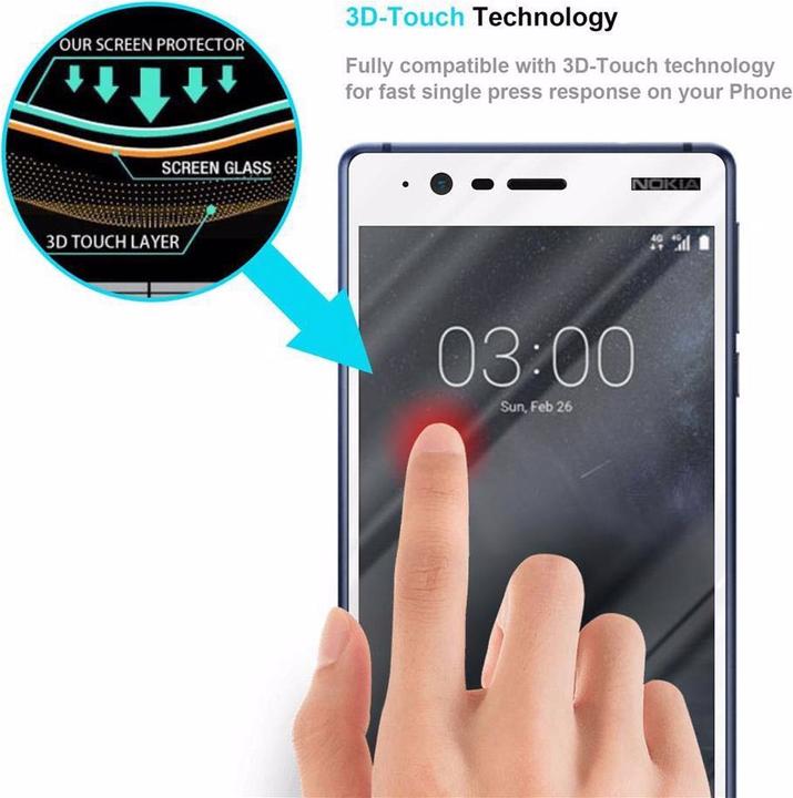 Produktbild Cadorabo Vollbild Displayschutzglas (1 Stück, Nokia 3.1)