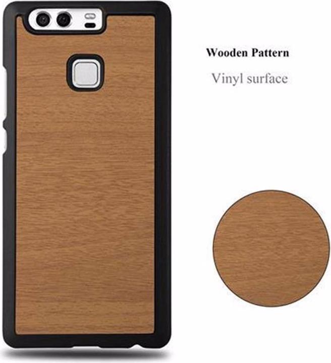 Actual product image Cadorabo Hard Cover Woody Cover (Huawei P9)