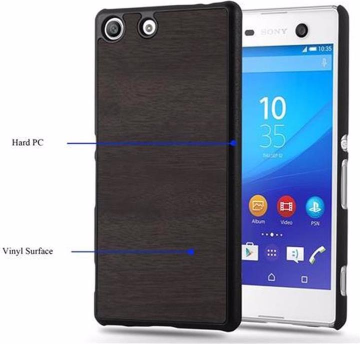 Actual product image Cadorabo Hard Cover Woody Cover (Sony Xperia M5)