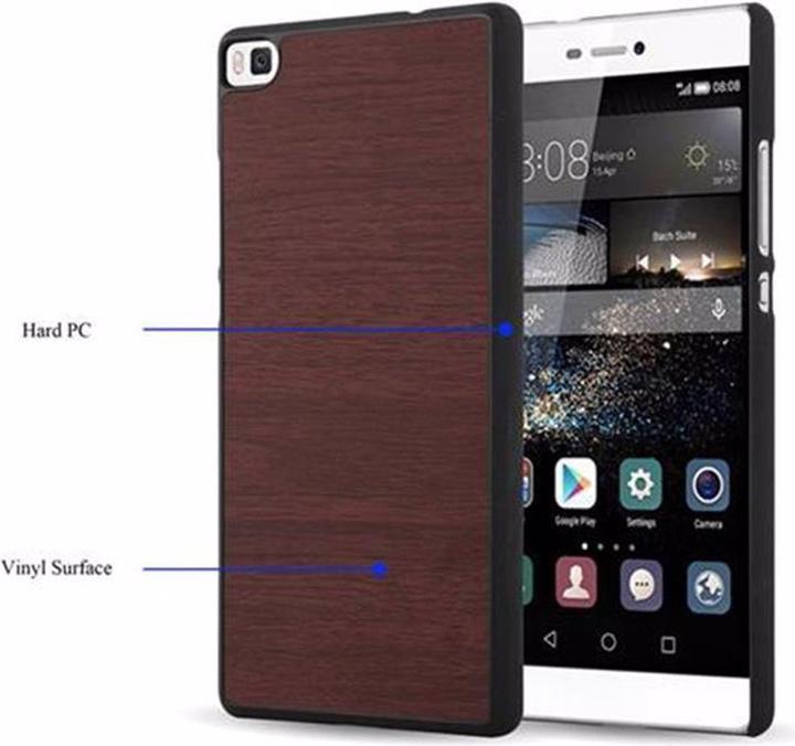 Actual product image Cadorabo Hard Cover Woody Cover (Huawei P8)
