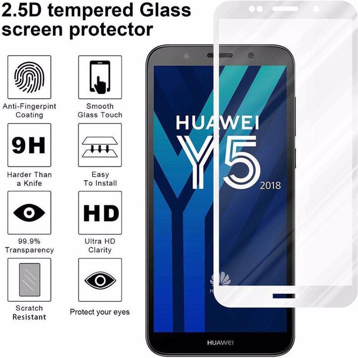 Produktbild Cadorabo Vollbild Displayschutzglas (1 Stück, Huawei Y5 Prime 2018, Huawei Y5 (2018))