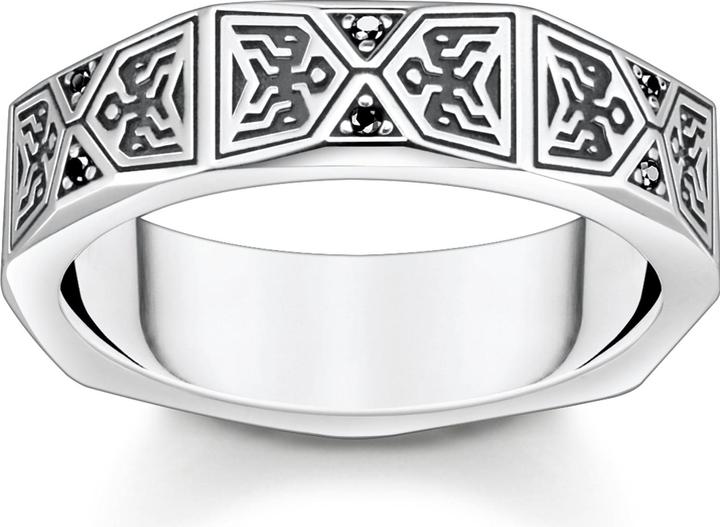 Immagine prodotto Thomas Sabo Anello Design sfaccettato con pietre nere Argento (62, 925 Argento)