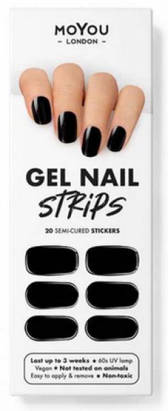 Actual product image MoYou London Gel Nail Strips Jet Black (Nail varnish dryer, Jet Black)