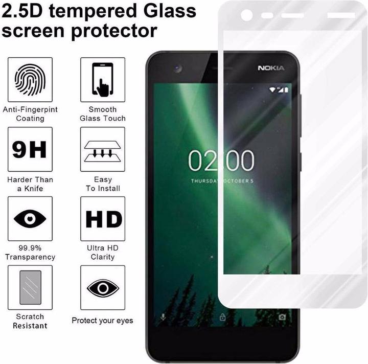 Produktbild Cadorabo Vollbild Displayschutzglas (1 Stück, Nokia 2)