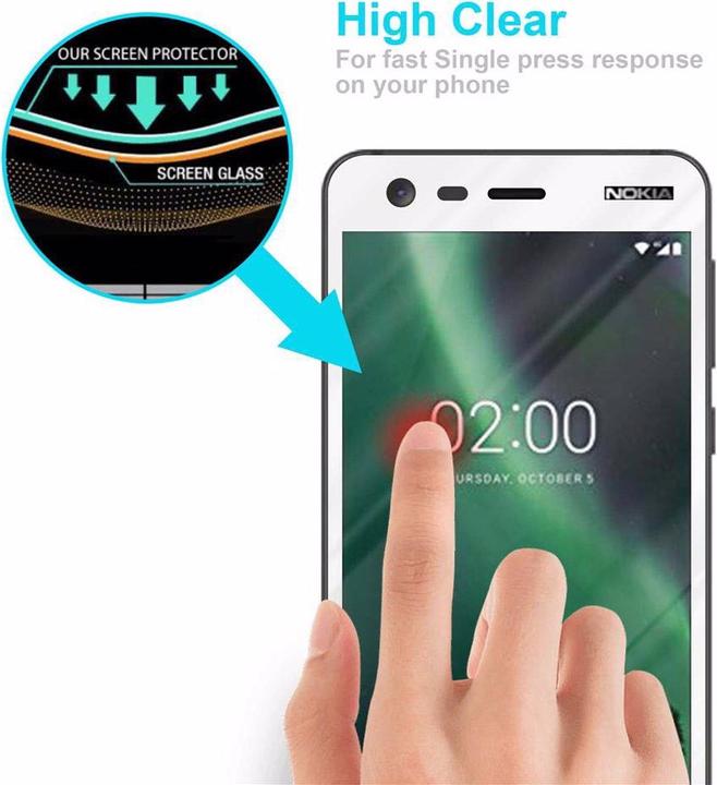 Produktbild Cadorabo Vollbild Displayschutzglas (1 Stück, Nokia 2)
