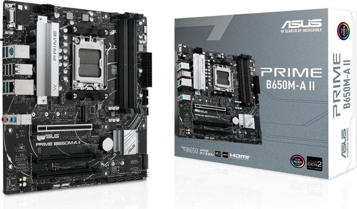 Productafbeelding ASUS MB PRIME B650M-A II (AMD, AM5, DDR5, mATX) (AM5, AMD B650, mATX)