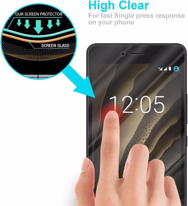 Actual product image Cadorabo display protection glass (1 Piece, BQ Aquaris U, BQ Aquaris U Lite)