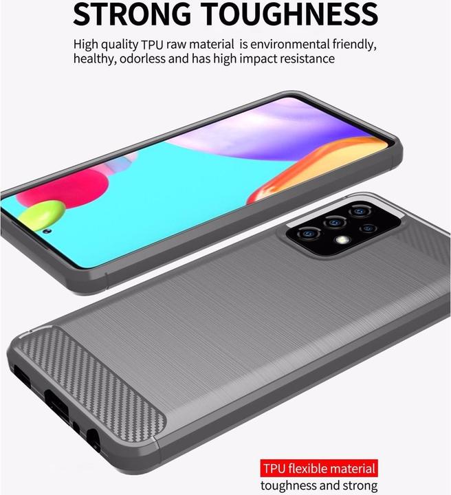 Actual product image Cadorabo TPU Ultra Slim carbon stainless steel Combi Cover (Samsung Galaxy A72 5G)
