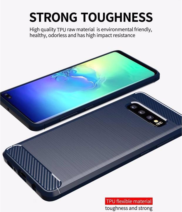 Produktbild Cadorabo TPU Ultra Slim carbon edelstahl Kombi Cover (Samsung Galaxy S10)