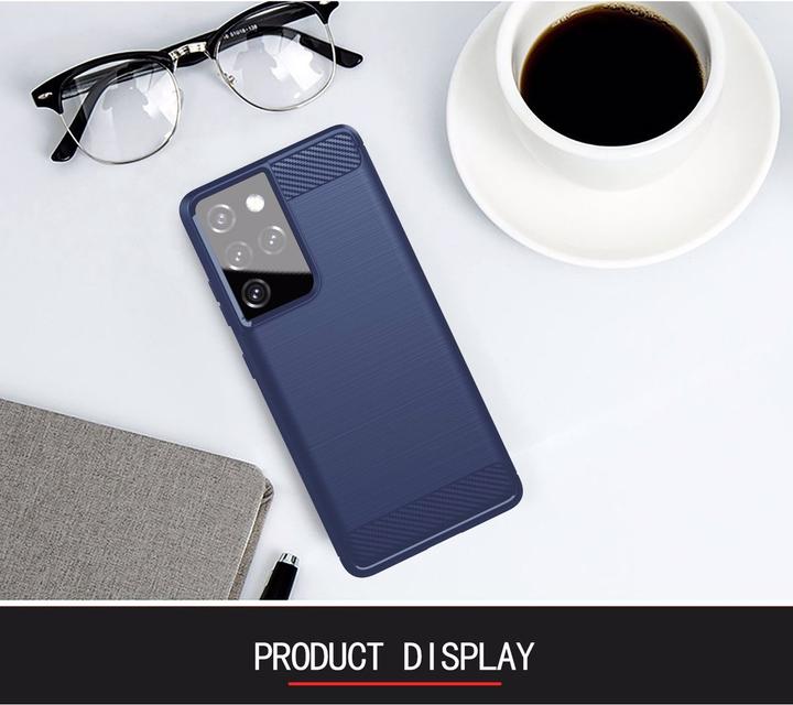 Image du produit Cadorabo TPU Ultra Slim carbon edelstahl Combi Cover (Samsung Galaxy S21 Ultra)