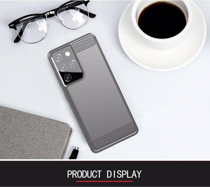 Image du produit Cadorabo TPU Ultra Slim carbon edelstahl Combi Cover (Samsung Galaxy S21 Ultra)