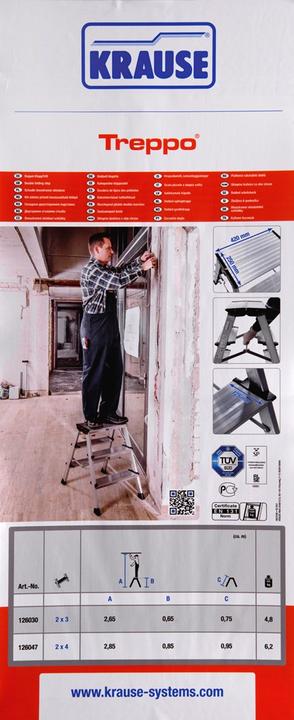 Produktbild Krause Aluminium Doppel-Klapptritt kl (Trittleiter, 42 cm)