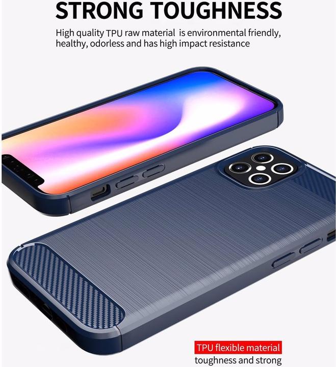 Produktbild Cadorabo TPU Ultra Slim carbon edelstahl Kombi Cover (Apple iPhone 12 Pro Max)
