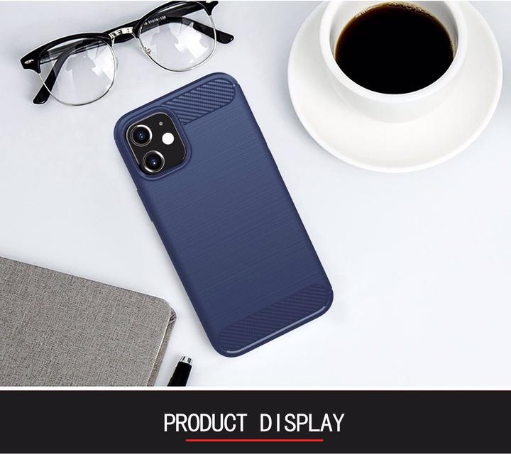 Actual product image Cadorabo TPU Ultra Slim carbon stainless steel Combi Cover (Apple iPhone 12 mini)