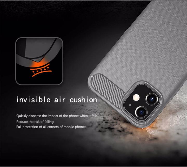 Image du produit Cadorabo TPU Ultra Slim carbon edelstahl Combi Cover (Apple iPhone 12 mini)