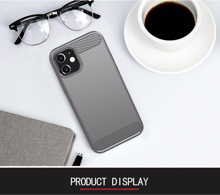 Image du produit Cadorabo TPU Ultra Slim carbon edelstahl Combi Cover (Apple iPhone 12 mini)