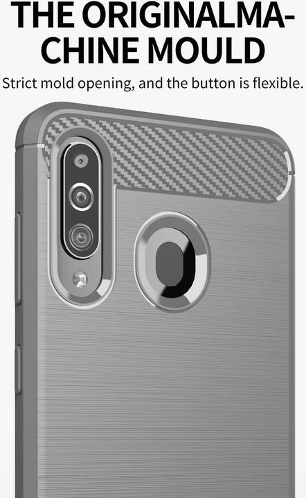 Produktbild Cadorabo TPU Ultra Slim carbon edelstahl Kombi Cover (Samsung Galaxy A20s)