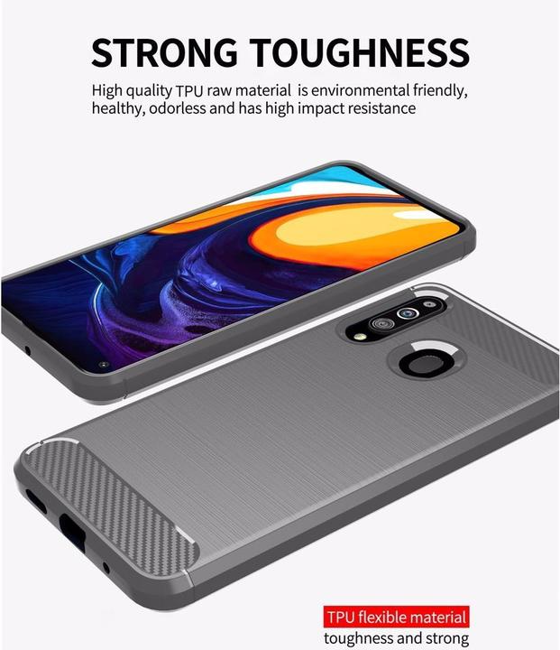 Produktbild Cadorabo TPU Ultra Slim carbon edelstahl Kombi Cover (Samsung Galaxy A20s)