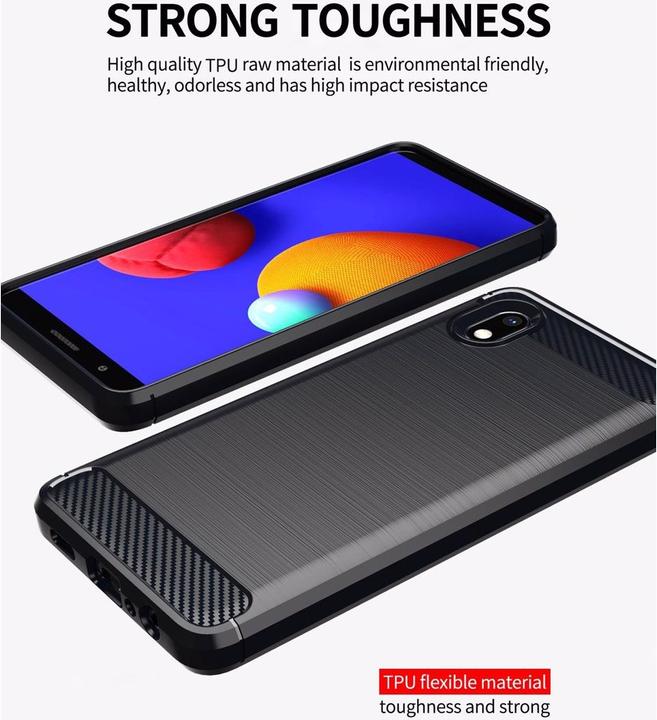 Produktbild Cadorabo TPU Ultra Slim carbon edelstahl Kombi Cover (Samsung Galaxy A10e)