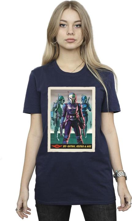 Actual product image Star Wars Womens/Ladies The Mandalorian Bo-Katan Koska and Axe Cotton Boyfriend T-Shirt (S)