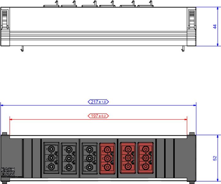 Actual product image Bachmann Consolidation Point 2x 3-way GST18 socket 2-phase S (919.2001) (6 x, GST18)