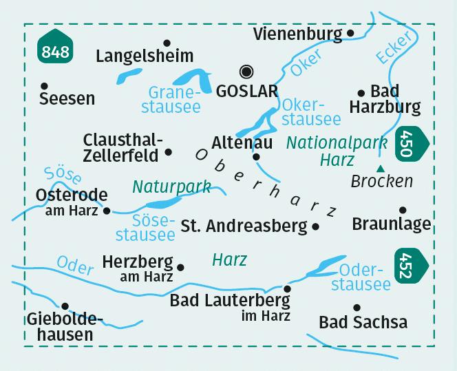 Actual product image KOMPASS Hiking Map 451 Western Harz Mountains
