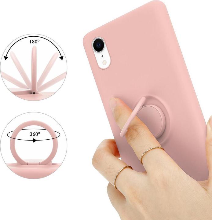 Productafbeelding Cadorabo TPU Vloeibare Ring Silicone Hoesje (Apple iPhone XR)