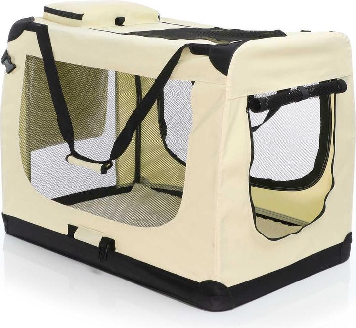 Immagine prodotto Wiltec Fudajo Scatola da trasporto XXXL pieghevole Beige 100x69x69cm Scatola per cani Scatola da viaggio (Cane, Pieghevole)