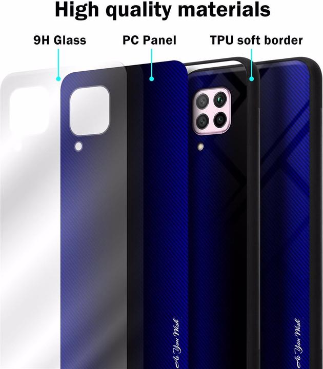 Produktbild Cadorabo TPU Gestreiftes Glas Cover (Huawei Nova 7i, Huawei Nova 6 SE, Huawei P40 Lite)