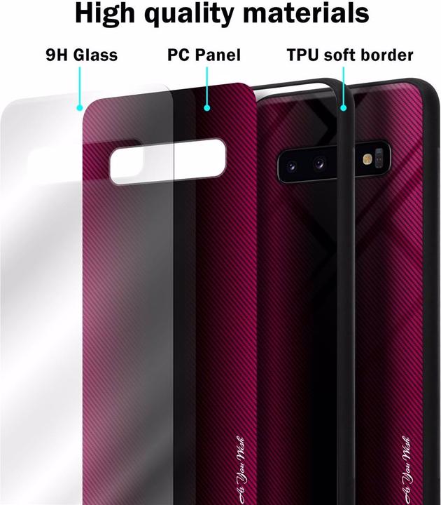 Produktbild Cadorabo TPU Gestreiftes Glas Cover (Samsung Galaxy S10)