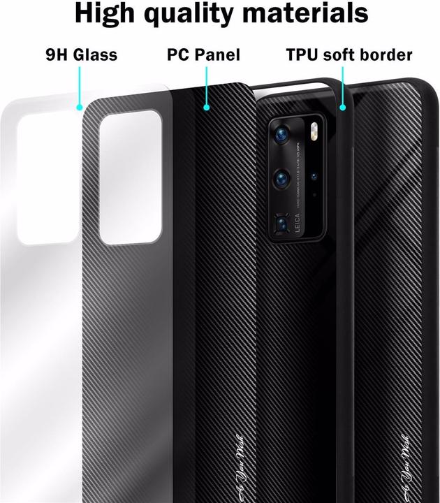 Actual product image Cadorabo TPU Striped Glass Cover (Huawei P40 Pro+)