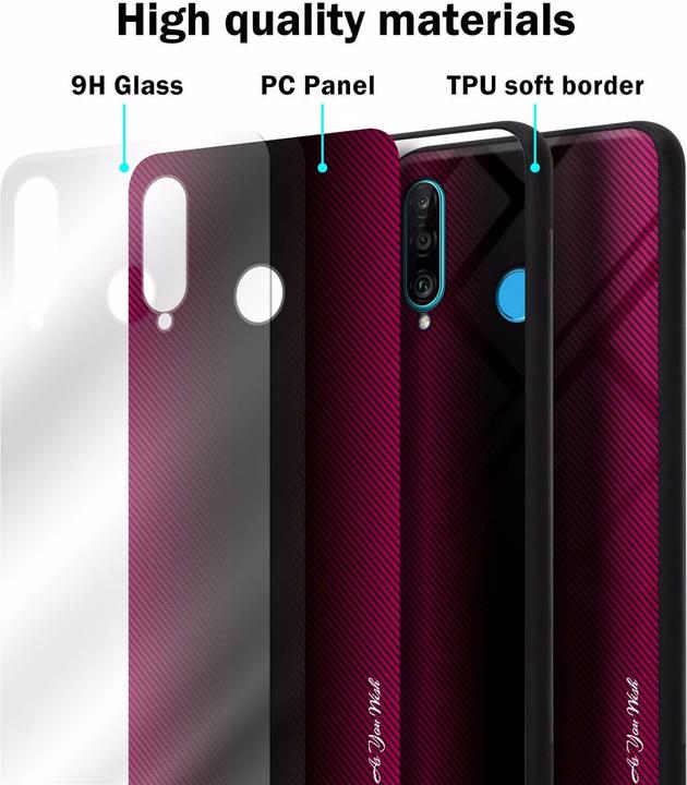 Produktbild Cadorabo TPU Gestreiftes Glas Cover (Huawei P30 Lite)
