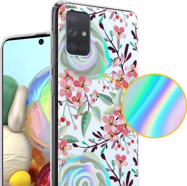 Image du produit Cadorabo Couverture IMD TPU Fleurs & Feuilles colorées (Samsung Galaxy A71)