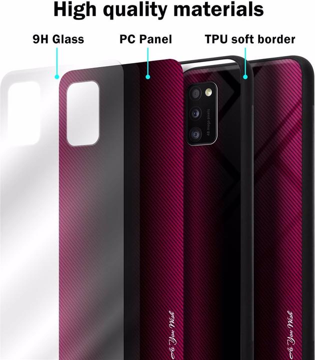 Actual product image Cadorabo TPU Striped Glass Cover (Samsung Galaxy A41)