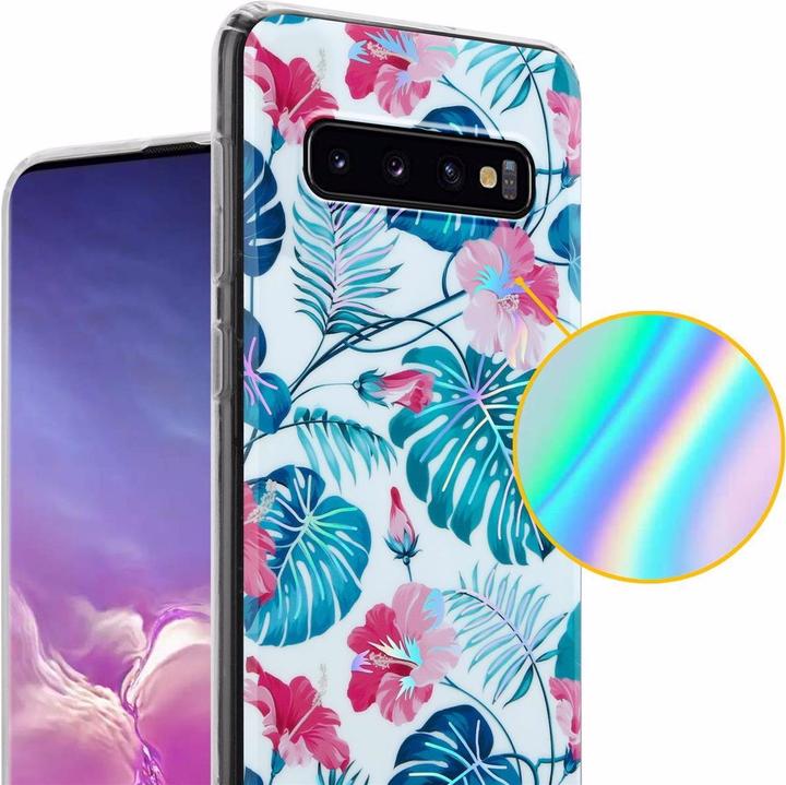Produktbild Cadorabo IMD TPU Bunte Blumen & Blätter Cover (Samsung Galaxy S10)