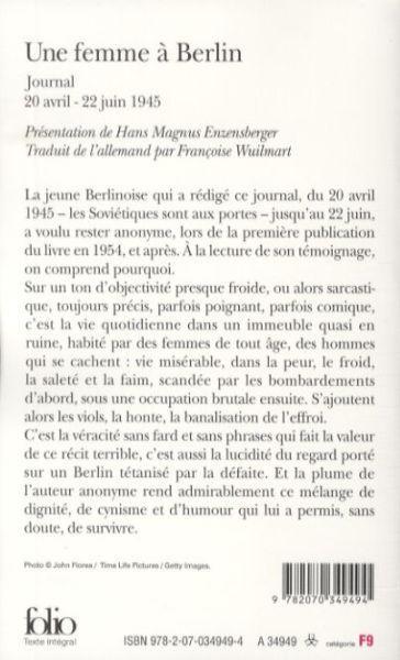 Image du produit Une femme à Berlin (Français, Hans Magnus Enzensbergerger, 2008)