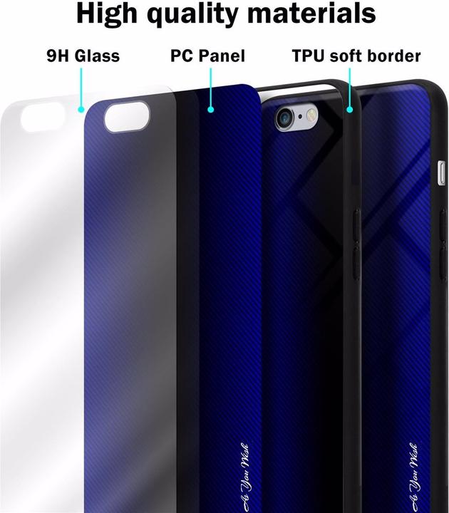 Actual product image Cadorabo TPU Striped Glass Cover (Apple iPhone 6 Plus)