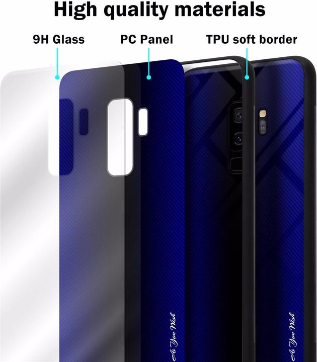 Productafbeelding Cadorabo TPU gestreepte glasplaat (Samsung Galaxy S9+)