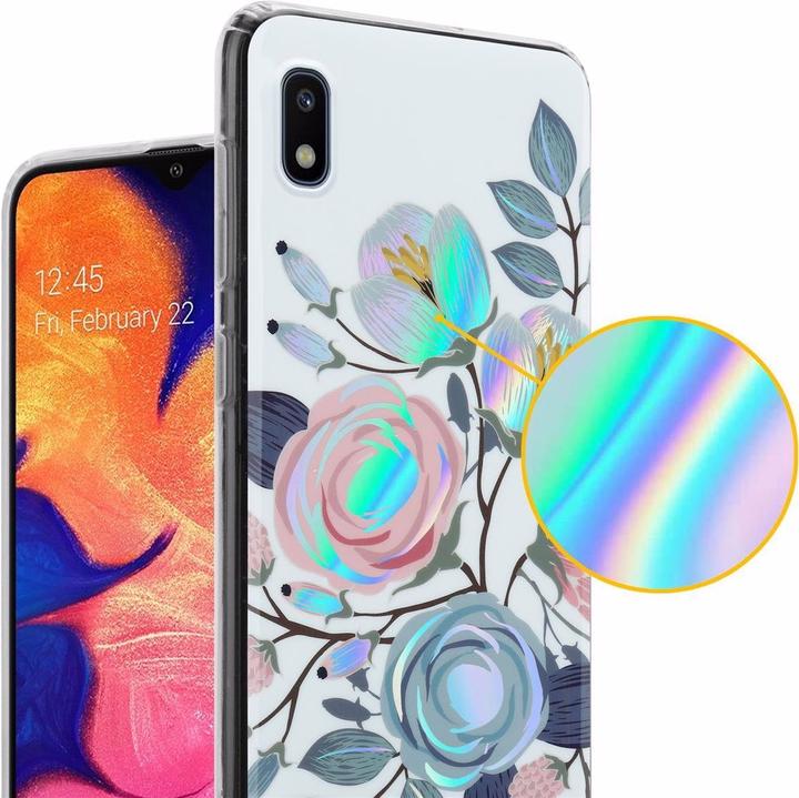 Actual product image Cadorabo IMD TPU Colorful Flowers & Leaves Cover (Samsung Galaxy A10, HTC One M10)