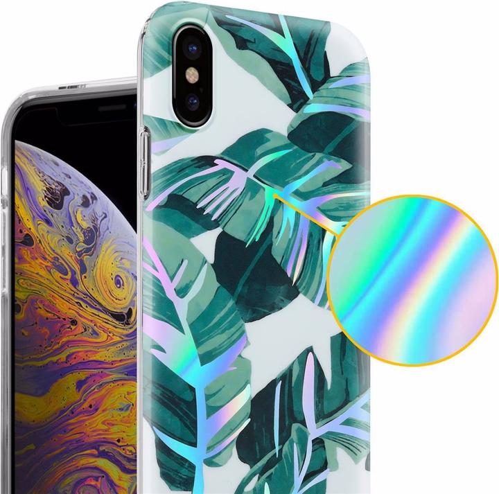Actual product image Cadorabo IMD TPU Colorful Flowers & Leaves Cover (Apple iPhone XS Max)