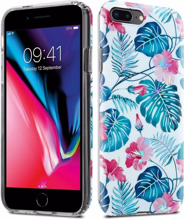 Actual product image Cadorabo IMD TPU Colorful Flowers & Leaves Cover (Apple iPhone 7s Plus, Apple iPhone 7 Plus)
