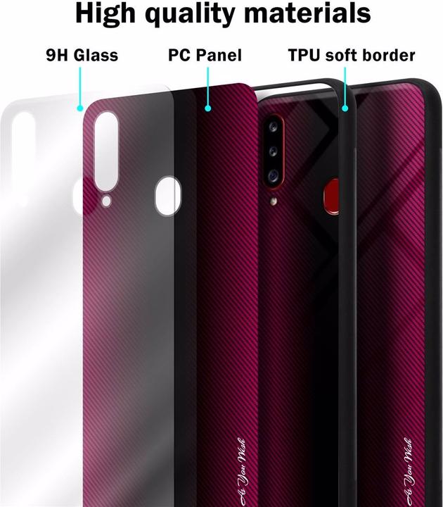 Actual product image Cadorabo TPU Striped Glass Cover (Samsung Galaxy A20s)