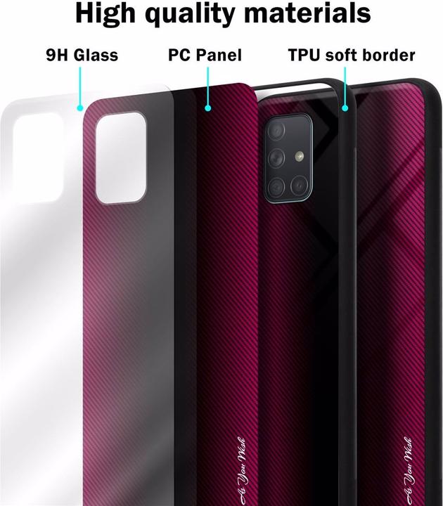 Produktbild Cadorabo TPU Gestreiftes Glas Cover (Samsung Galaxy A71)