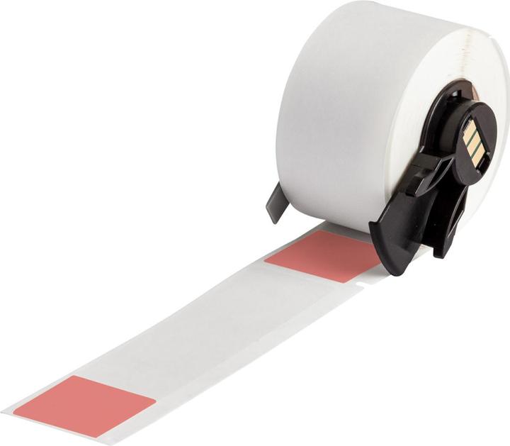 Produktbild Brady M6-23-427-RD, Vinyl, selbstlaminierend, Rot/Transparent, matt, 25.40 x 25.40(101.60) mm, für