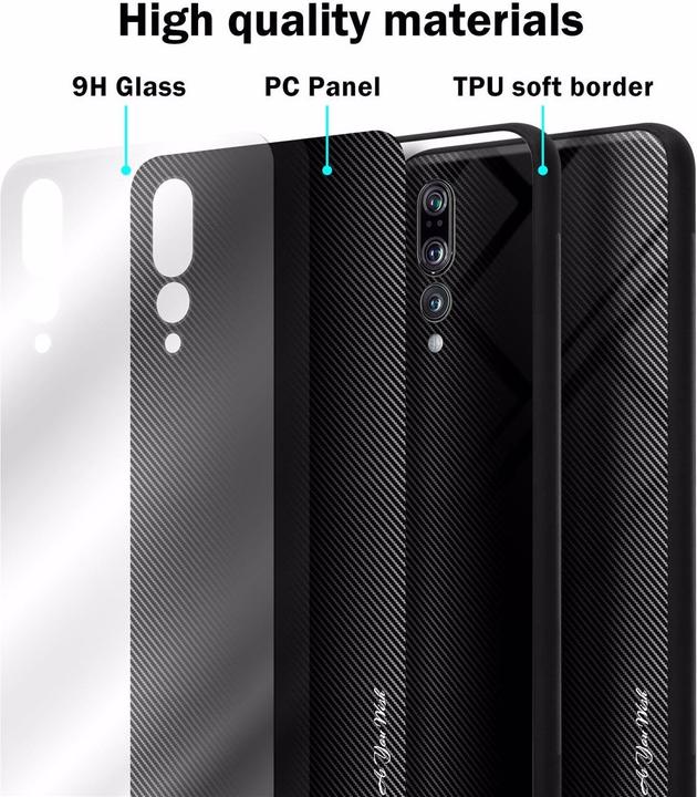 Produktbild Cadorabo TPU Gestreiftes Glas Cover (Huawei P20 Pro, Huawei P20 Plus)