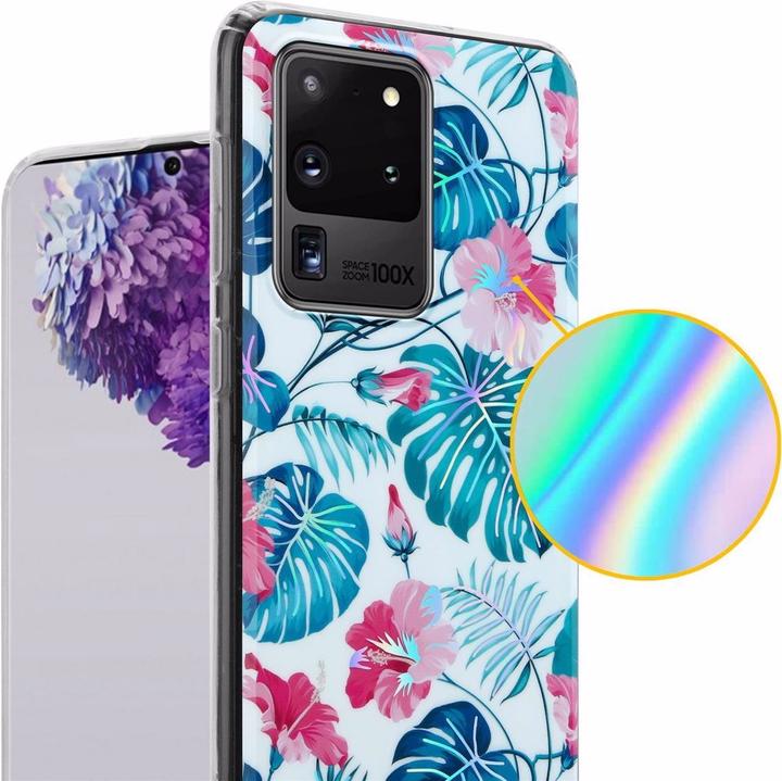 Image du produit Cadorabo Couverture IMD TPU Fleurs & Feuilles colorées (Samsung Galaxy S20 Ultra)