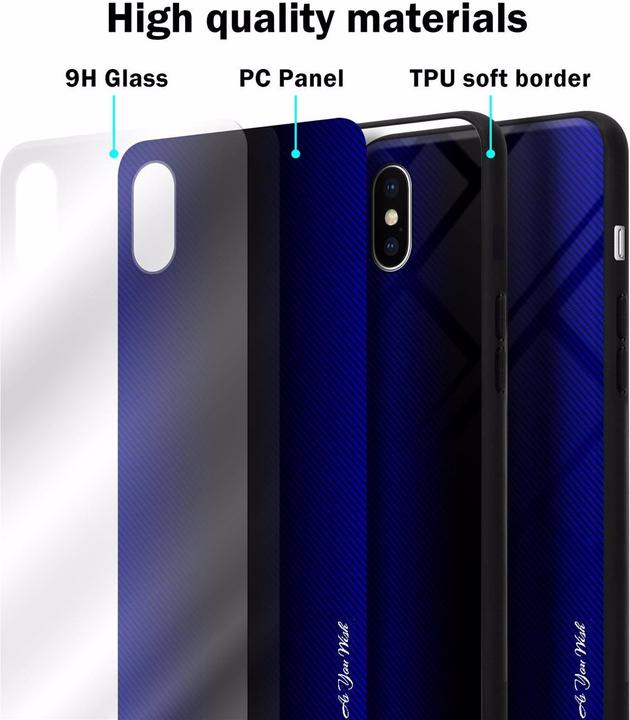 Produktbild Cadorabo TPU Gestreiftes Glas Cover (Apple iPhone XS Max)