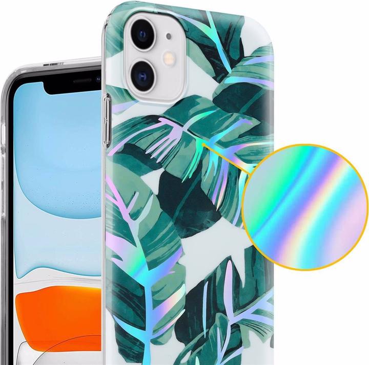 Actual product image Cadorabo IMD TPU Colorful Flowers & Leaves Cover (Apple iPhone 11)