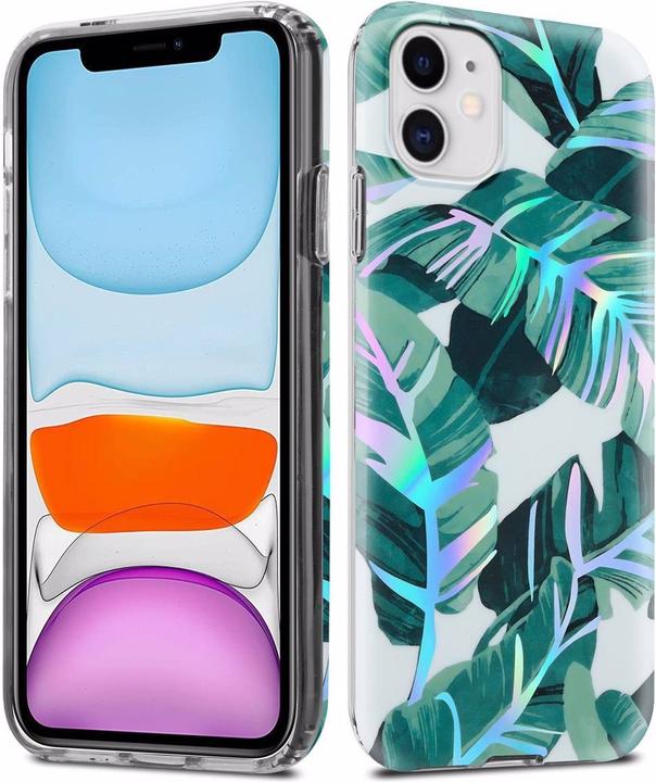Actual product image Cadorabo IMD TPU Colorful Flowers & Leaves Cover (Apple iPhone 11)